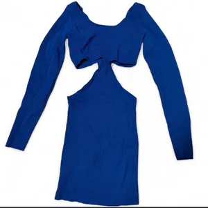 Edikted Blue Knit Dress Cut-Out Mini thumbnail 3