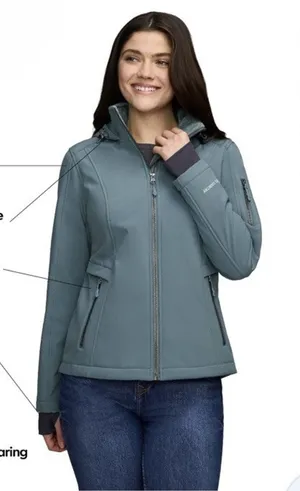Free Country Women's Softshell Green Jacket Sz M NWT thumbnail 1