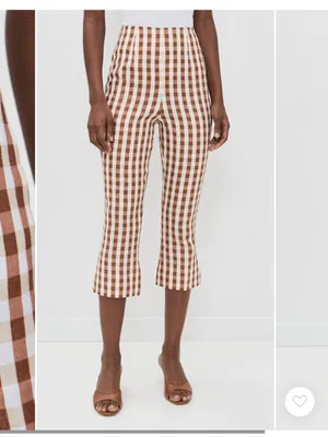 NWT FAITHFULL Valeria Capri Pants in gingham cedar thumbnail 7
