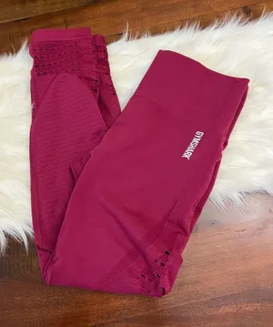 Gymshark Seamless High Rise Leggings Berry Pink Perforated Large thumbnail 1