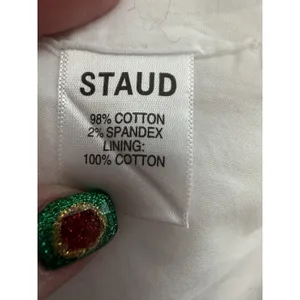 Staud Wells Corset Top Poplin White Cotton Zip‎ Back Sleeveless Bra Sz 0 #GG9-1 thumbnail 6