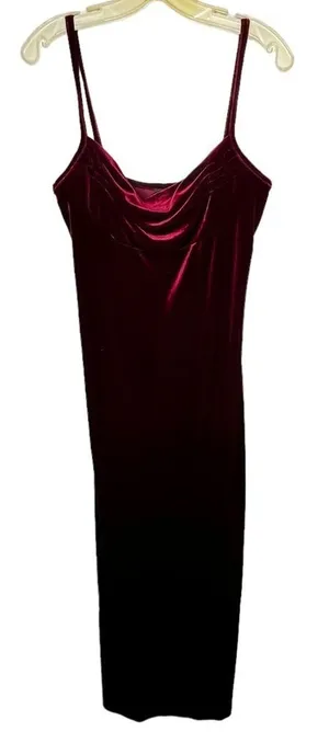 Vintage Teddi Evening Red‎ Velvet Long Dress thumbnail 1