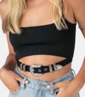 NWT ADIKA | M | GRAILED BUCKLE TOP Cropped Crop Bralette Western Festival thumbnail 1