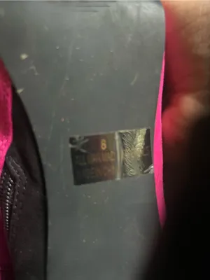 Charlotte Russe Hot Pink and Black Strappy Suede Heels thumbnail 3