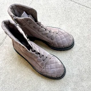 Vince‎ Camuto Merindil Combat Boot Gray Leather Suede Size 7 thumbnail 8