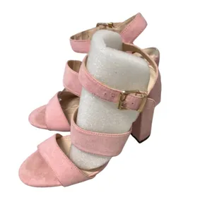 Forever 21 Pink Suede Leather Strappy Sandals Heels Sz 7.5 Worn Once! thumbnail 6