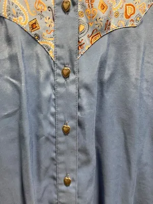 Vintage Desert West Button Down Western Shirt Blue Size XS Rodeo Country Spring thumbnail 8