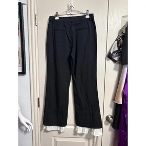 Pretty Damage Bow Ruffle Hem Pants Coquette Goth Regency Whimsigoth Gothic Y2K thumbnail 3