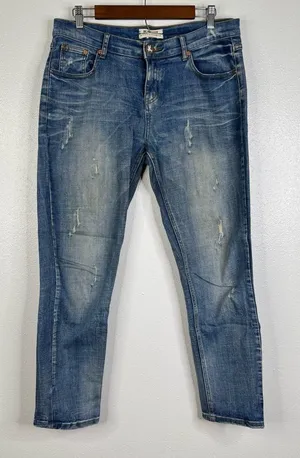 One x One Teaspoon Awesome‎ Baggies Low Waist Mid Rise Relaxed Leg Jeans Size 30 thumbnail 1