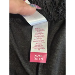 No Boundaries Lace Crochet Swim Cover Up Pants Size XL NWT Black Under Shorts Elastic thumbnail 5