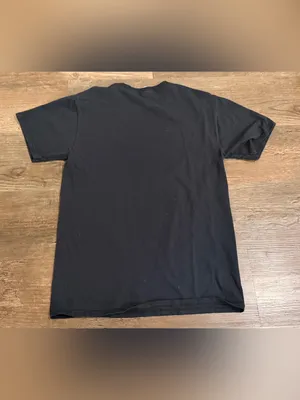 Fruit of the Loom Black Short Sleeve Tee with White Line Graphic and Cross thumbnail 4