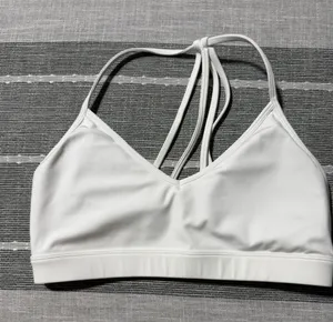 AYBL‎ White Sports Bra Strappy Back Medium Activewear Workout Gym Yoga thumbnail 1