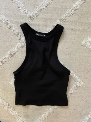 ZARA Black Crop Tank thumbnail 1
