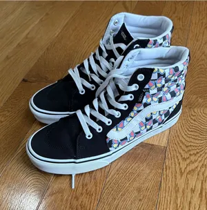 Size 9.5 US Women Vans Filmore High Top Butterfly Sneakers Black Check Sk8 Skate thumbnail 1