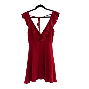 Altar'd State Women’s Elegant Red Ruffle Dress thumbnail 4