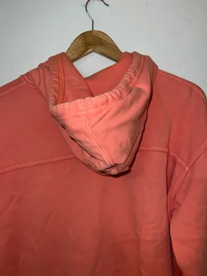 Aerie sun washed coral full zip up elastic waist hoodie with pockets thumbnail 7
