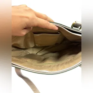 Aurielle Leather Silver & Green Purse Bag‎ Tote thumbnail 2