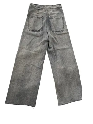 High-Rise Wide Leg Button-Fly Jeans in Faded Blue thumbnail 2
