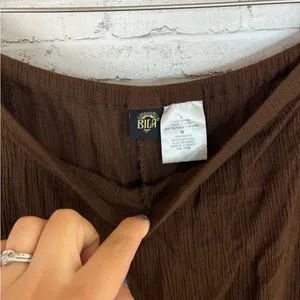 Vintage Boho Brown Textured Midi Skirt thumbnail 3