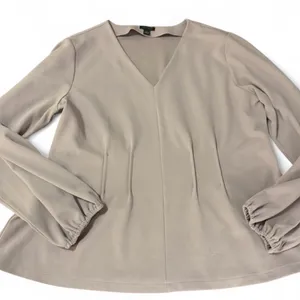 Ann Taylor Light Lilac Pleated V-Neck Top Size Large thumbnail 1