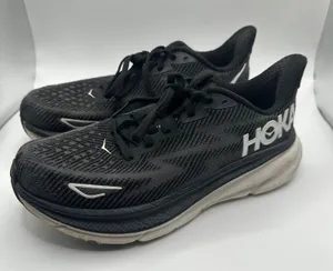 Hoka One One Clifton 9 Women's Running Shoes Black White Size 6.5B thumbnail 1