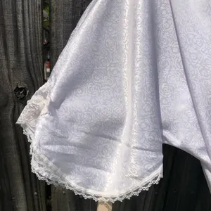 Vintage Christian Dior Lingerie Robe Light Blue Lace Small thumbnail 8