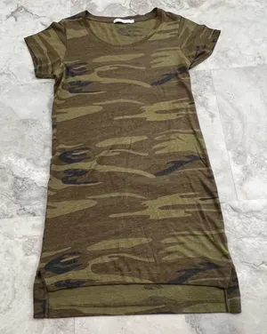 Alternative Apparel Camo Olive Green T-Shirt‎ Dress Size Small S thumbnail 1