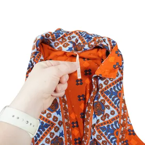 Free People Orange Blue Floral Geometric Sleeveless Tunic Top Festival Southwest thumbnail 3