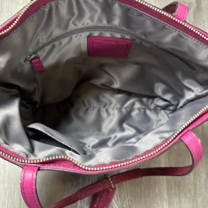 Coach Signature C Patent Leather Tote Bag Raspberry F15142 thumbnail 5