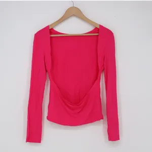Unbranded Top Womens Medium Open Back Cowl Pink Long Sleeve Slim Excellent thumbnail 3