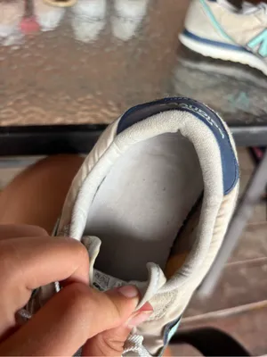 New Balance Beige Sneakers with Mint Blue 'N' Accent thumbnail 3