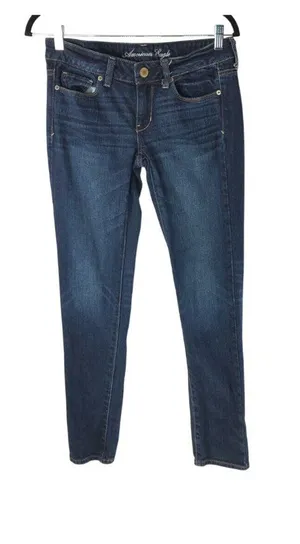 American Eagle Outfitters Womens Skinny Jeans Dark Wash Stretch 2 thumbnail 1