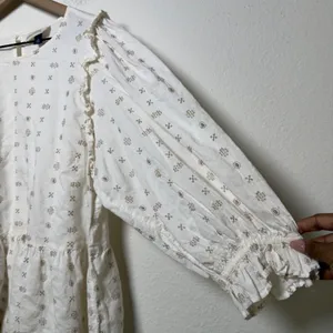 Universal Thread‎ Women 100% Cotton Peplum Top XXL White Embroidered Cottage thumbnail 3