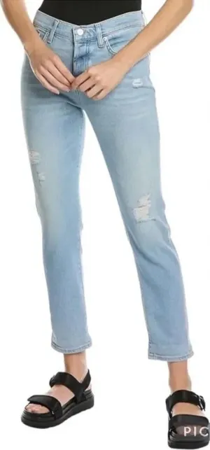 7 For All Mankind Josefina Skinny Boyfriend Distressed Jeans Light Wash Size 29 thumbnail 1