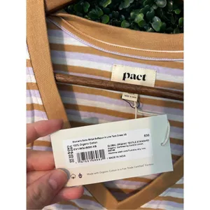 Pact 100% Organic Cotton V Neck Softspun Tank Dress In SoHo Stripe Sz XS NWT thumbnail 2