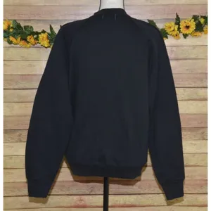 Tultex Vintage Hand Crafted Black Christmas 3-D Reindeer Sweatshirt Size L Granny Core thumbnail 5