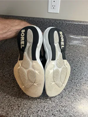 Sorel Black and White Knit Lace-Up Athletic Sneakers thumbnail 6