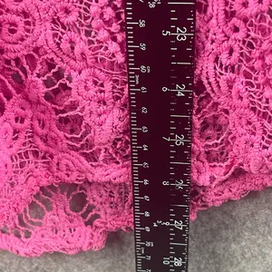 FREE PEOPLE Women’s Size Medium Until Sundown Shirt Cover-Up Boho Pink Crochet‎ thumbnail 6