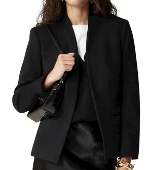 J Crew Stretch Twill Slim Fit Open Front Going Out Blazer CC274 Black Size 2 thumbnail 1