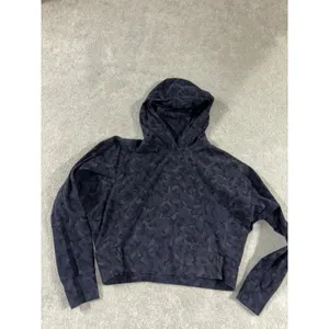 Athleta Navy Printed Farallon Hooded Sweatshirt #572247 Small thumbnail 4