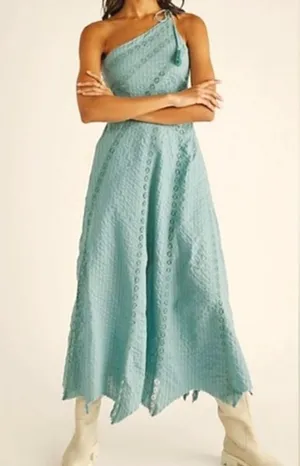 Free People Cotton Lace One Shoulder Long Dress Size XS NWOT thumbnail 1