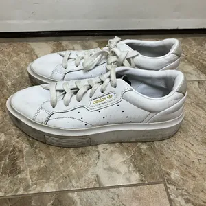 Adidas sleek super platform white sneakers. thumbnail 2