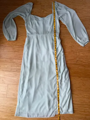 Abercrombie Sage Green Long Sleeve Midi Dress Medium Tall thumbnail 6