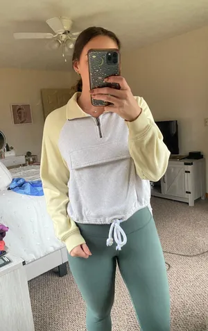 American Eagle Cropped Quarter Zip thumbnail 1