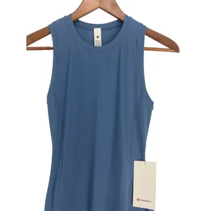 Lululemon All Aligned Ribbed Nulu Midi Dress‎ Washed Denim Size 2 thumbnail 5
