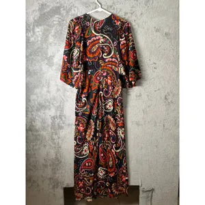 Kachel Paisley Midi Dress Puff Sleeve Boho Cottagecore Romantic Flowy Festival S thumbnail 3