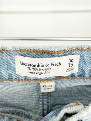 Abercrombie & Fitch 90s Straight Ultra High Rise Curve Love Jeans 30 Blue thumbnail 6