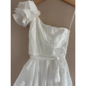 Lulus Sweet Definition White Burnout Ruffled One-Shoulder Midi Dress Size Large thumbnail 11