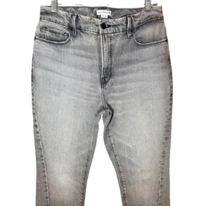 Good American Good‎ Boy Twisted Slit Straight Leg Jeans Gray Size 6/28 thumbnail 2