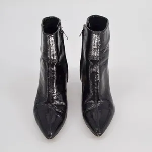 Sam Edelman Hilty 2 Patent Leather Ankle Boots Pointed Toe Block Heel Black 6.5 thumbnail 5